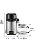 VEVOR 4L Wasserdestilliergerät Destillierapparat Filter Brennerei Reiniger Mondschein-Apparat DIY Spender-Kit für Haushaltsgeräte