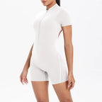 Reißverschluss Gym Jumpsuit Kurz Damen Yoga Sets Sport Outfits Weibliche Yoga Overalls Workout Kleidung Fitness Anzug Damen Trainingsanzug