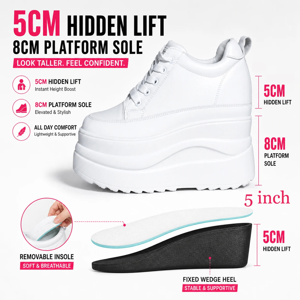 Fujin 13cm 2025 Echtes Leder Plateau Keilabsatz Flats Schuhe Chunky Sneaker Lässige Bequeme Hochwertige Herbst Spaziergangsschuhe Zweitbild