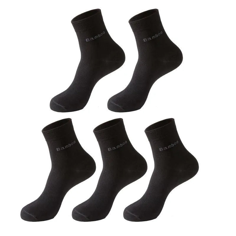 5 Paar/Herren Bambussocken Bequem Atmungsaktiv Freizeit Business Herren Crew Socken Hohe Qualität Antibakteriell Wadenhohe Socken EU39-45