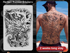 Magic Juice Tinte Wasserdichte Tattoo Aufkleber Große Größe Kräutersaft Temporäre Tattoos Männer Body Art Drache Tiger