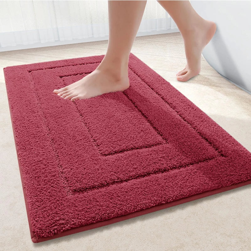 Homaxy Doppelrahmen Velours Badematte Fußmatte Indoor rutschfeste Türmatte Schmutzfang saugfähig Komfortable Badematte