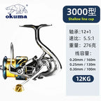 Okuma Ganzmetall-Angelrolle mit flacher Spule 15 kg Korrosionsschutz Salzwasser Spinnrolle 1000-5000