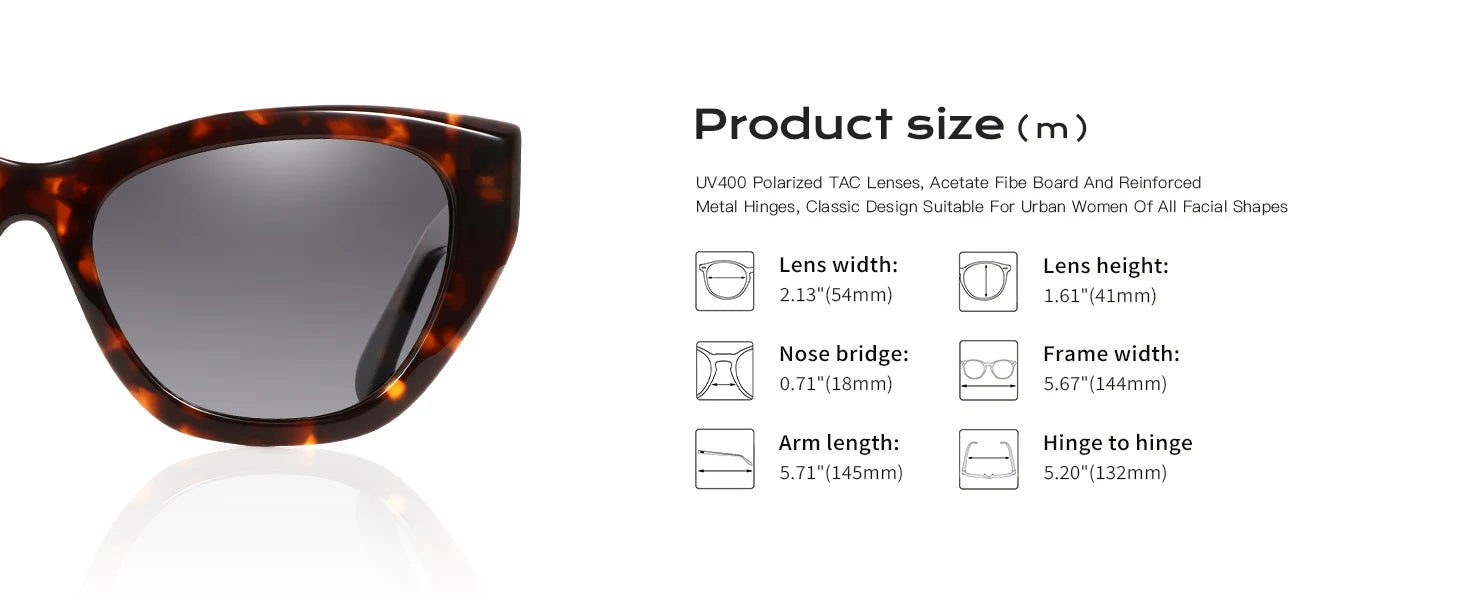 ZENOTTIC Polarisierte Sonnenbrille Damen Cat-Eye: Trendige Cateye Sonnenbrille für Damen - Süße Sonnenbrille UV400 Schutz