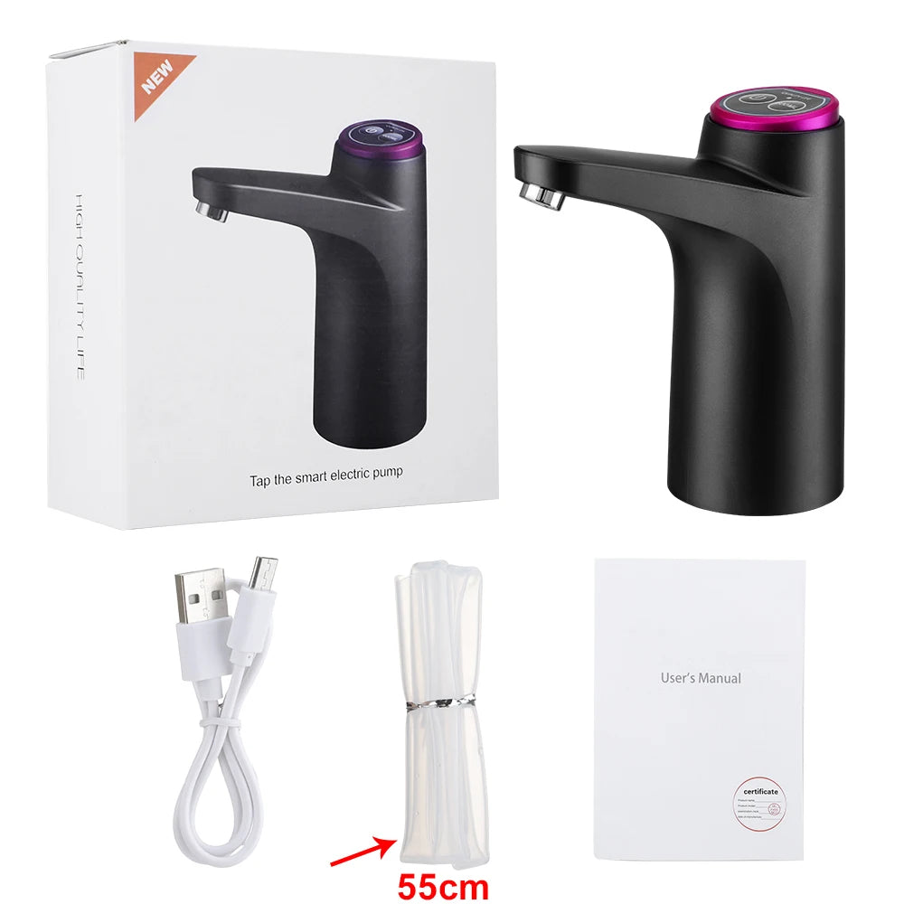 Automatischer Wasserspender, elektrische Wasserpumpe, Tastensteuerung, USB-Ladefunktion, tragbar für Küche, Büro, Outdoor, Getränkespender