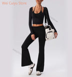 Yoga Sportshirt Blusen Pilates Crop Top Fitness Damen Langarm T-Shirt Oberteile Sweatshirt Sportbekleidung Damen Gym Yoga Kleidung