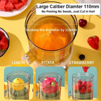 Elektrische Orangenpresse Tragbarer Zitrusentsafter Fruchtsaftpresse Fruchtfleischabscheider Entsafter USB-Ladefunktion 600 ml Smoothie-Mixer
