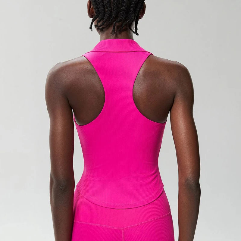 Ärmelloses Fitness-Yoga-Shirt Damen Sommer Slim Fit V-Ausschnitt Gym Lauftop Atmungsaktive Schnelltrocknende Sportbekleidung Workout Kleidung