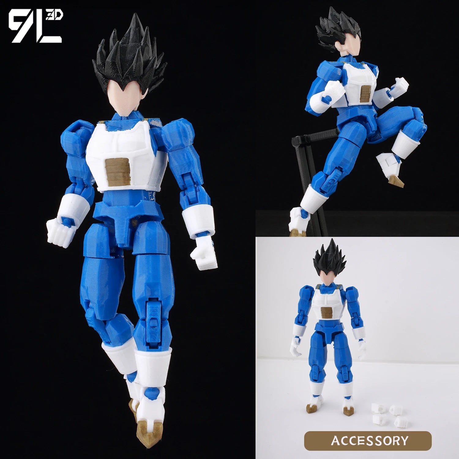 9L3D Gedruckte Dragon Ball Son Goku Vegeta Beerus Frieza Anime Lucky13 Dummy13 Titan13 Actionfiguren Mehrgelenkige Bewegliche Spielzeuge