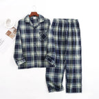 Herren-Hausanzüge Langärmelige Hosenanzüge für Herbst und Winter Pyjamas für Herren Flanell Kariertes Design Pyjamas für Herren