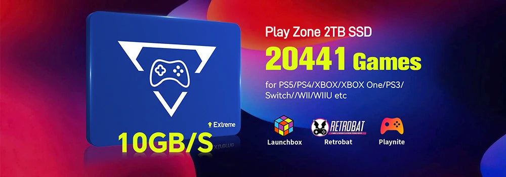 1TB tragbare Gaming-SSD 3 Systeme in 1 Spielekonsole 80+ Emulatoren für PS5/PS4/XBOX/XBOX One/PS3/SWITCH mit 16191 3D- & Retro-Spielen