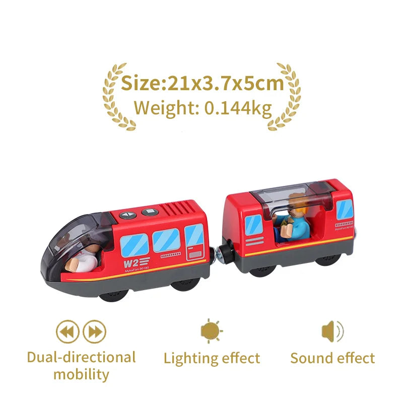 Holz Eisenbahn Lokomotive Magnetische Elektrische Auto Zug Spielzeug Passend für Biro Holz Diecast Slot Schienenbahn Weihnachten Geschenk
