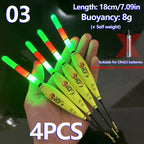 4PCS Angeln Nachtpose Elektronische Leuchtende Fette Sichtbarkeit Europäische Karpfenangelset Leuchtpose (Ohne Batterie)