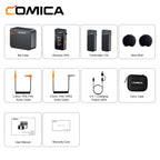 Comica Vimo C 2.4G Mini kabelloses Ansteckmikrofon mit Ladecase, für Smartphone Kamera Podcast Interview YouTube Facebook