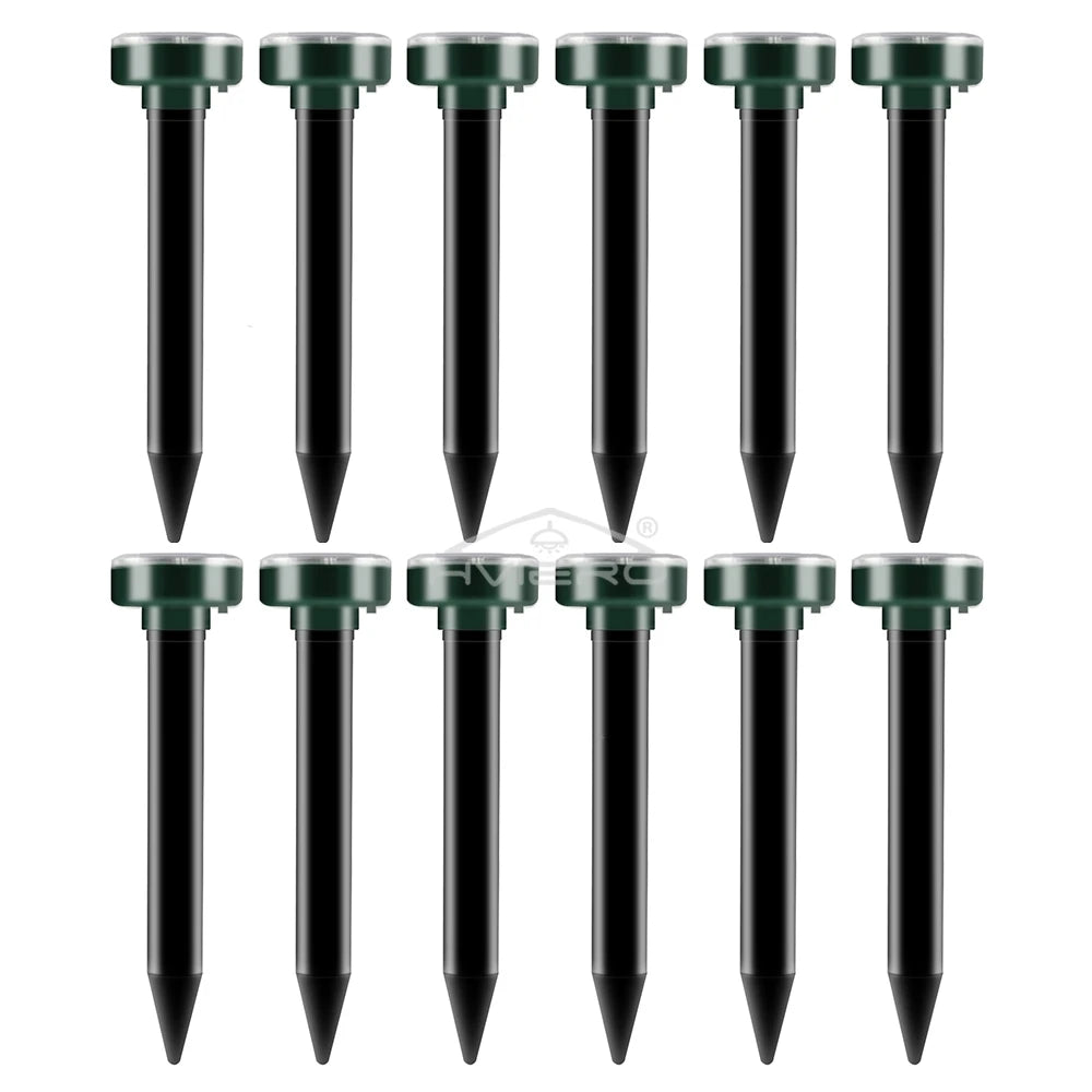 4/8X Solar-Vertreiber Solarbetrieben Ultraschall Sonic Maus Maulwurf Schädlings Nagetier Abwehr Vibrationswelle Garten Rasen Bauernhof Feld Außenbereich