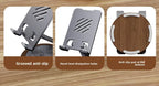 Handyhalterung aus schwarzem Walnussholz, Metallständer, 720° drehbar, faltbar, Desktop-Ständer, einfache Aufbewahrung für Mobiltelefon und Tablet-Halter