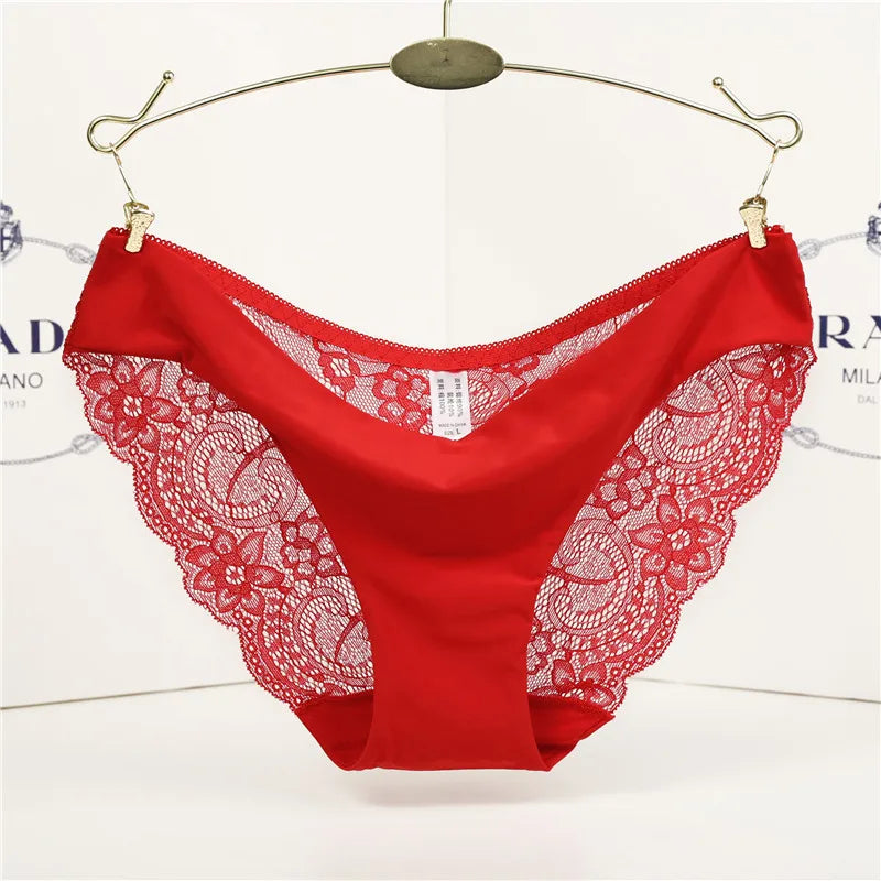 Damen Spitzenhöschen Sexy Transparenter Slip Niedriger Bund Baumwollzwickel Slips Übergröße Damenunterwäsche Dessous Neu Heißer Verkauf