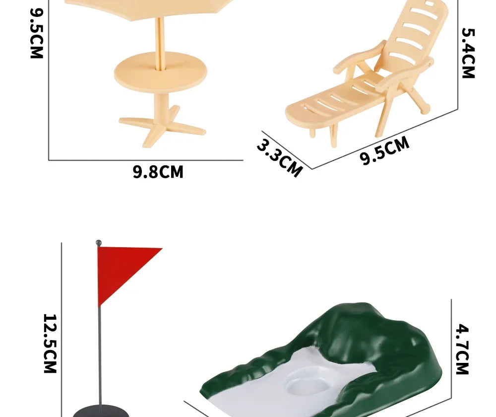 Mini Golf Toy Set, Desktop Indoor Golf Game with Course Cloth & Clubs, Interactive Family Sport Game for Kids Adults