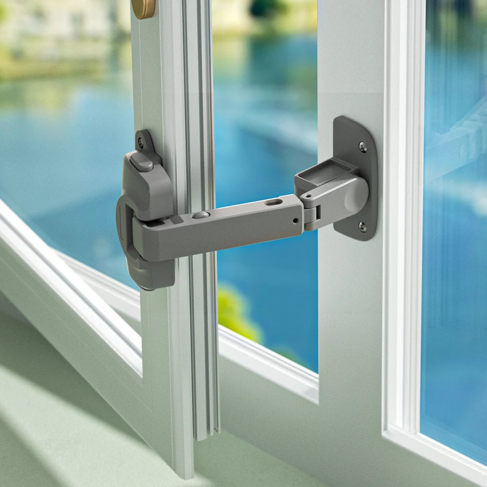 Aktualisiertes Babyfenster-Sicherheitsschloss, kindersicherer Fensterbegrenzer für Kunststofffenster, verstellbarer Fensterriegel für Holz- und Metallrahmen Hauptbild