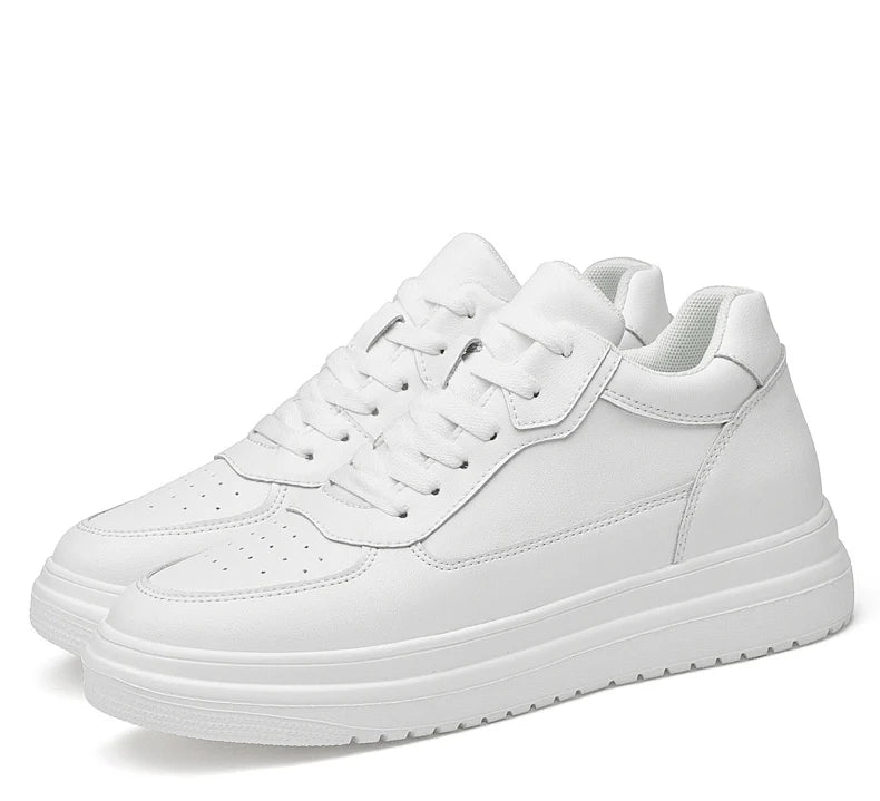 Hochwertige Herren-Sneaker, erhöhte Herrenschuhe, modische Freizeitschuhe, bequeme Leder-Sportschuhe, Höhenzunahme 6/8/10 cm