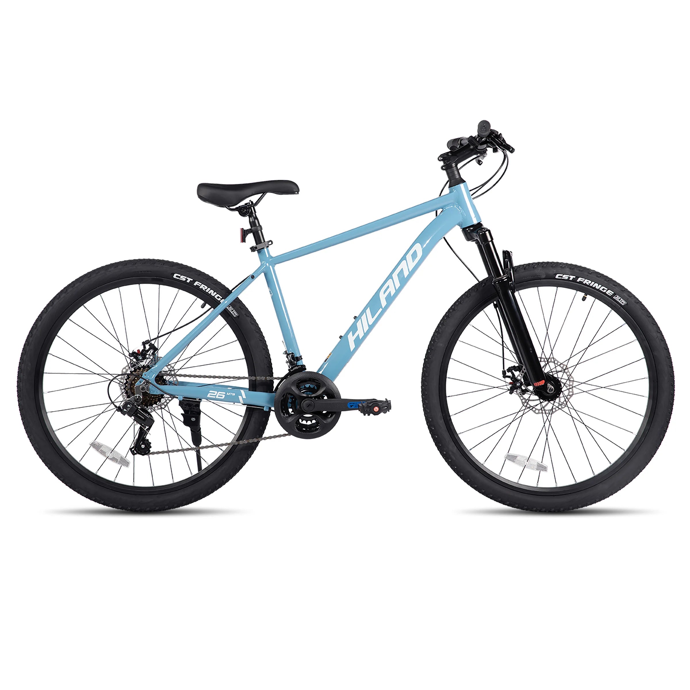 HILAND 26 Zoll Mountainbike aus Aluminiumlegierung für Damen und Herren, 21-Gang-Fahrrad mit mechanischen Scheibenbremsen, Federgabel