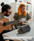 MLOVE P3 Outdoor-Bluetooth-Lautsprecher, 40W Ausgangsleistung Bluetooth 5.3 Lautsprecher, Stereo Sound IPX7 Wasserdicht, Micro SD-Karte, RGB-Licht