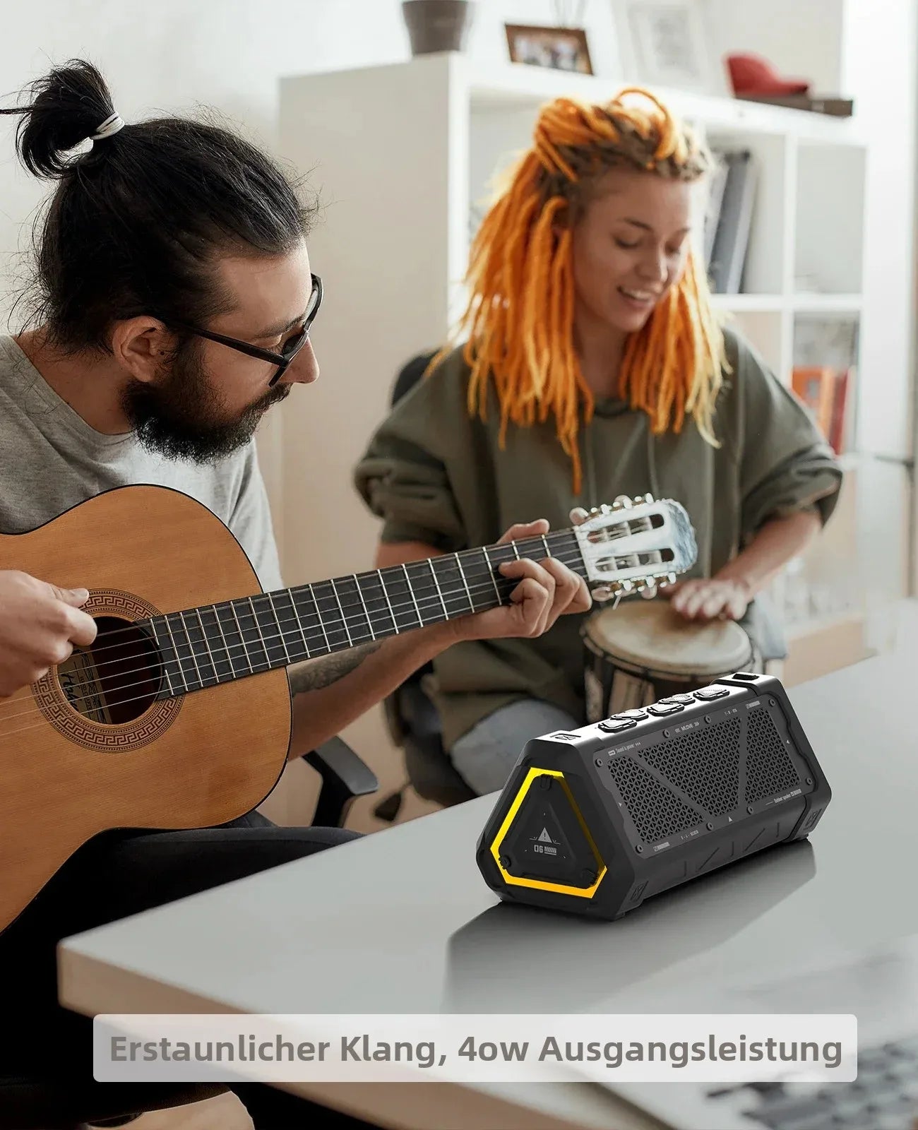 MLOVE P3 Outdoor-Bluetooth-Lautsprecher, 40W Ausgangsleistung Bluetooth 5.3 Lautsprecher, Stereo Sound IPX7 Wasserdicht, Micro SD-Karte, RGB-Licht