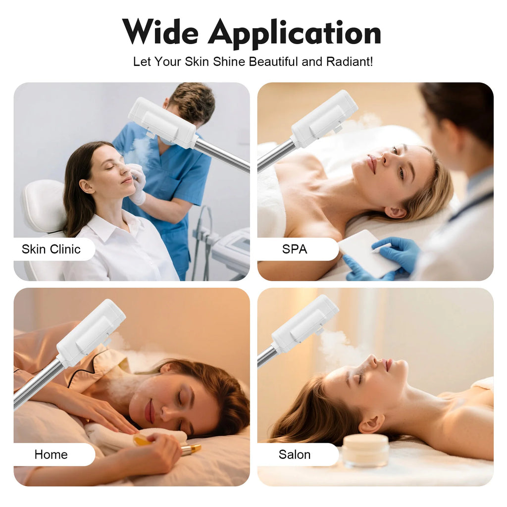 Professioneller Gesichtsbedampfer Nano-Ionen Ozon Heißdampf mit LCD-Bildschirm Höhenverstellbar für Salon Zuhause Spa Anti-Aging