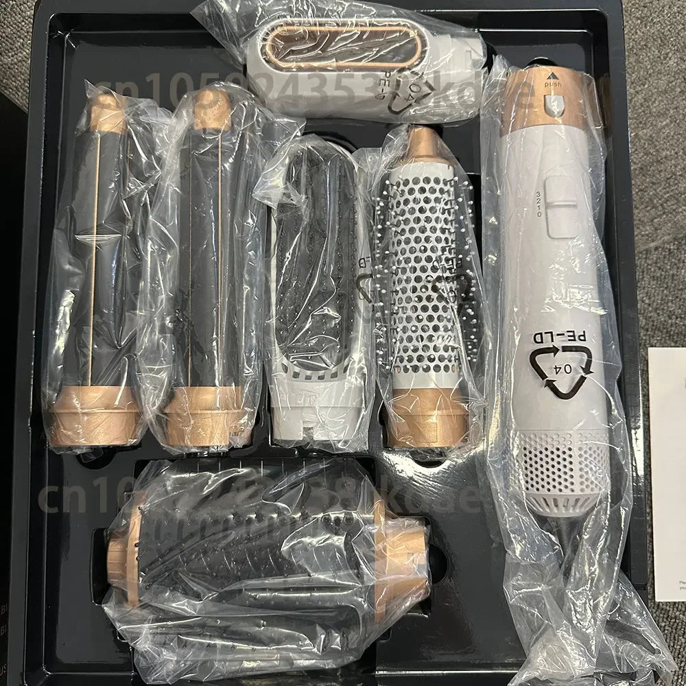 6-in-1 Haartrocknerbürste Heißkamm-Set Professioneller Lockenstab Haarglätter Styling-Tool Luft-Styling Haartrockner Haushaltsgerät