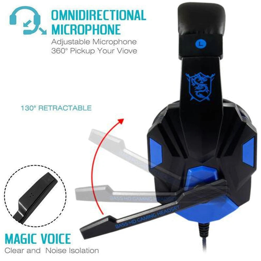 Gaming Kopfhörer 3.5MM Kabelgebunden PC Bass Stereo Gamer Headset Telefon Laptop Kopfhörer Helm Mit Mikrofon Für PS4 Xbox One Switch