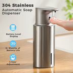 480ml Küchen-Seifenspender Automatischer Sensor Händedesinfektionsmittel Maschine Intelligenter elektrischer Körperwasch-Seifenspender aus 304 Edelstahl