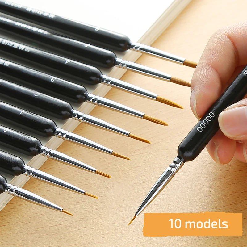 4/5/10pcs Miniature Hook Line Pen art painting brushes weasel hair paint brush gouache watercolor oil paint artists Hand Painted Hauptbild
