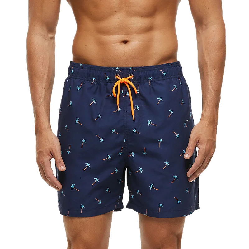 DATIFER Sommer Neue Mode Polyester Herren Shorts Strand Schnell Trocknend Bedruckte Badeshorts Übergröße Mesh-Futter Surf-Fitnessshorts Herren