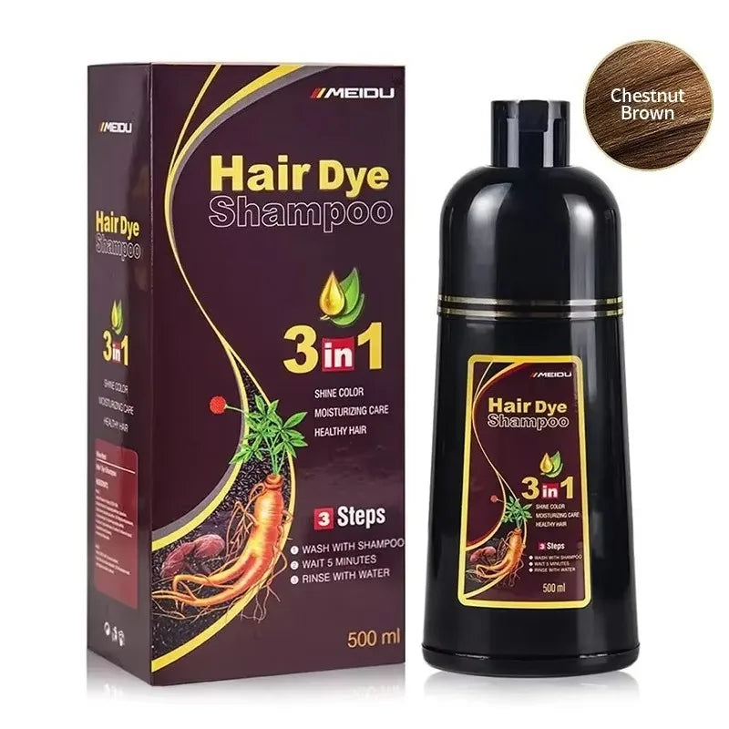 30ml/500ml 3-in-1 Schnell-Haarfärbeshampoo Naturschwarz Kräuter-Haarfarbe Feuchtigkeitsspendend Milde Haarfärbe-Pflegespülung Haarpflegeprodukte