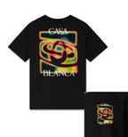 Hochwertiges weißes T-Shirt mit Arch-Print, Kurzarm, lässiger Rundhals, Sommer, Grafikmuster, lockere Passform für Männer und Frauen