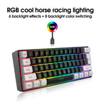 Neues kabelgebundenes 61-Tasten-Tastatur-Set in Weiß-Schwarz, RGB-Gaming-Maus, Büropaket, Tastatur-Maus-Kombinationen mit Hintergrundbeleuchtung für PUBG-Gamer