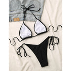 7 Farben Neckholder Brasilianischer Bikini Damen Bademode Weiblicher Badeanzug Zweiteiliges Bikini-Set Gepolsterter Badeanzug Damen V3536