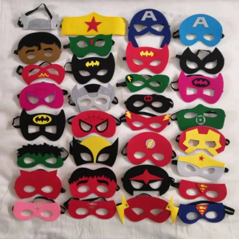 32/28/10 Stück/Los Superheldenmaske Cosplay Weihnachten Halloween Kinder Erwachsene Karneval Party Requisiten Kindergeburtstag Filz Maskerade