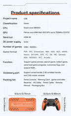 U36 Game-Joystick mit über 50.000 vorinstallierten Spielen, 4K HD-Ausgabe, Retro-Spielekonsole, 3D, über 40 Emulatoren, PSP, PS1