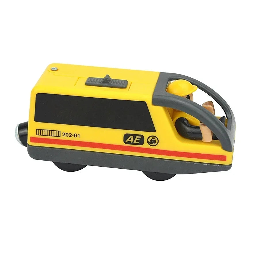 Holzzugspielzeug Zugstrecke Magnetischer Satz Elektrische Lokomotive Druckguss-Modellauto Passt auf alle Holzmarken Schienen für Kinder