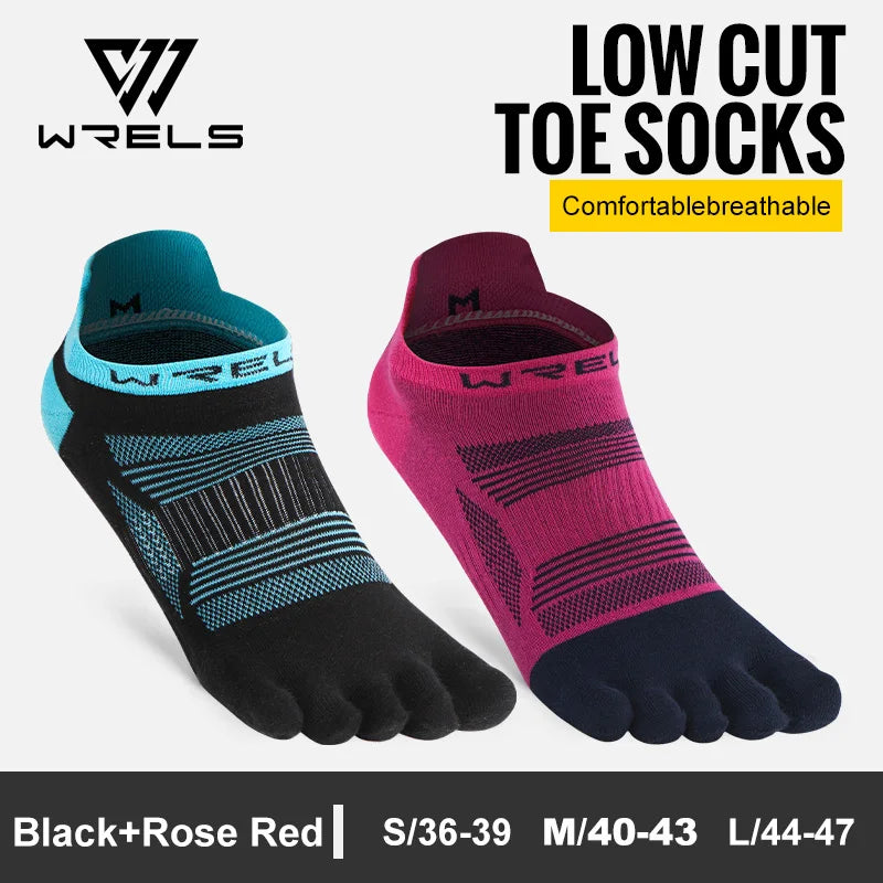WRELS Zehensocken Laufsocken für Herren Damen Atmungsaktive Fünf-Finger-Socken Hochleistungs-Sport-Fünf-Zehen-Socken