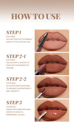 4tlg. Set Langanhaltendes Wasserdichtes Lippen-Make-up-Kit – Weicher, geschmeidiger cremiger Lippenstift & Lipgloss Lip Oil Set