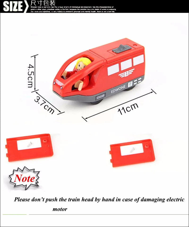 Elektrische Zuglokomotive Magnetisches Auto Druckguss-Modell Steckplatz passend für alle Marken Holzzugschienenbahn für Kinder Spielzeug W02