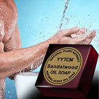 Sandelholzseife, Herren-Duftseife, langanhaltender leichter Duft, Bade-, Handwasch- und Gesichtsseife, sanfte Hautpflege, zum Verschenken, für den persönlichen Gebrauch 65 g/Stück