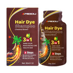 30ml/500ml 3-in-1 Schnell-Haarfärbeshampoo Naturschwarz Kräuter-Haarfarbe Feuchtigkeitsspendend Milde Haarfärbe-Pflegespülung Haarpflegeprodukte