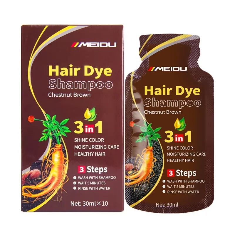 30ml/500ml 3-in-1 Schnell-Haarfärbeshampoo Naturschwarz Kräuter-Haarfarbe Feuchtigkeitsspendend Milde Haarfärbe-Pflegespülung Haarpflegeprodukte