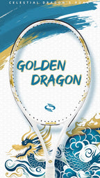 Golden-Dragon Carbonfaser Tennisschläger für Erwachsene, ideal für Fortgeschrittene, Drachen-Design im chinesischen Stil, 50–60 lbs, Gratis-Geschenke