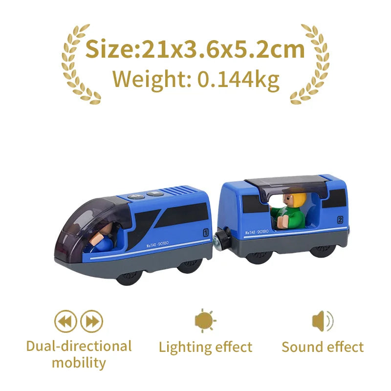 Holz Eisenbahn Lokomotive Magnetische Elektrische Auto Zug Spielzeug Passend für Biro Holz Diecast Slot Schienenbahn Weihnachten Geschenk