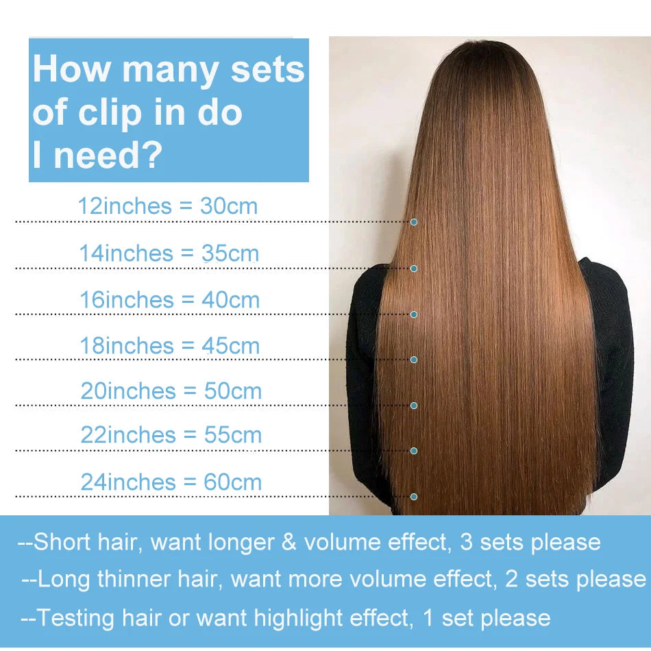 8 Stück Clip In Echthaar Extensions 100% Echthaar Clip In Natürliche Haarverlängerungen Glatte Haarteile 14-26 Zoll Remy Haar