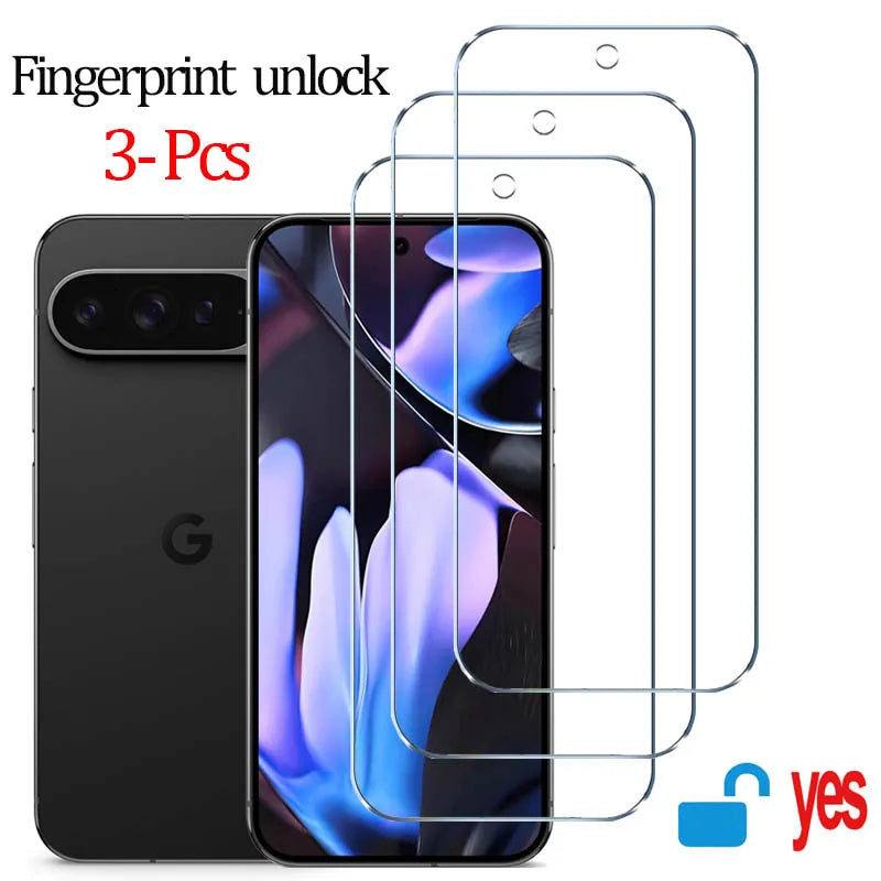 Fingerabdruck-Entsperrung Glas für Pixel 9 Pro 10 8A 9A 10A 7A 8 Pro Displayschutzfolie Pixel 9 Pro XL Panzerglas für Google Pixel 9